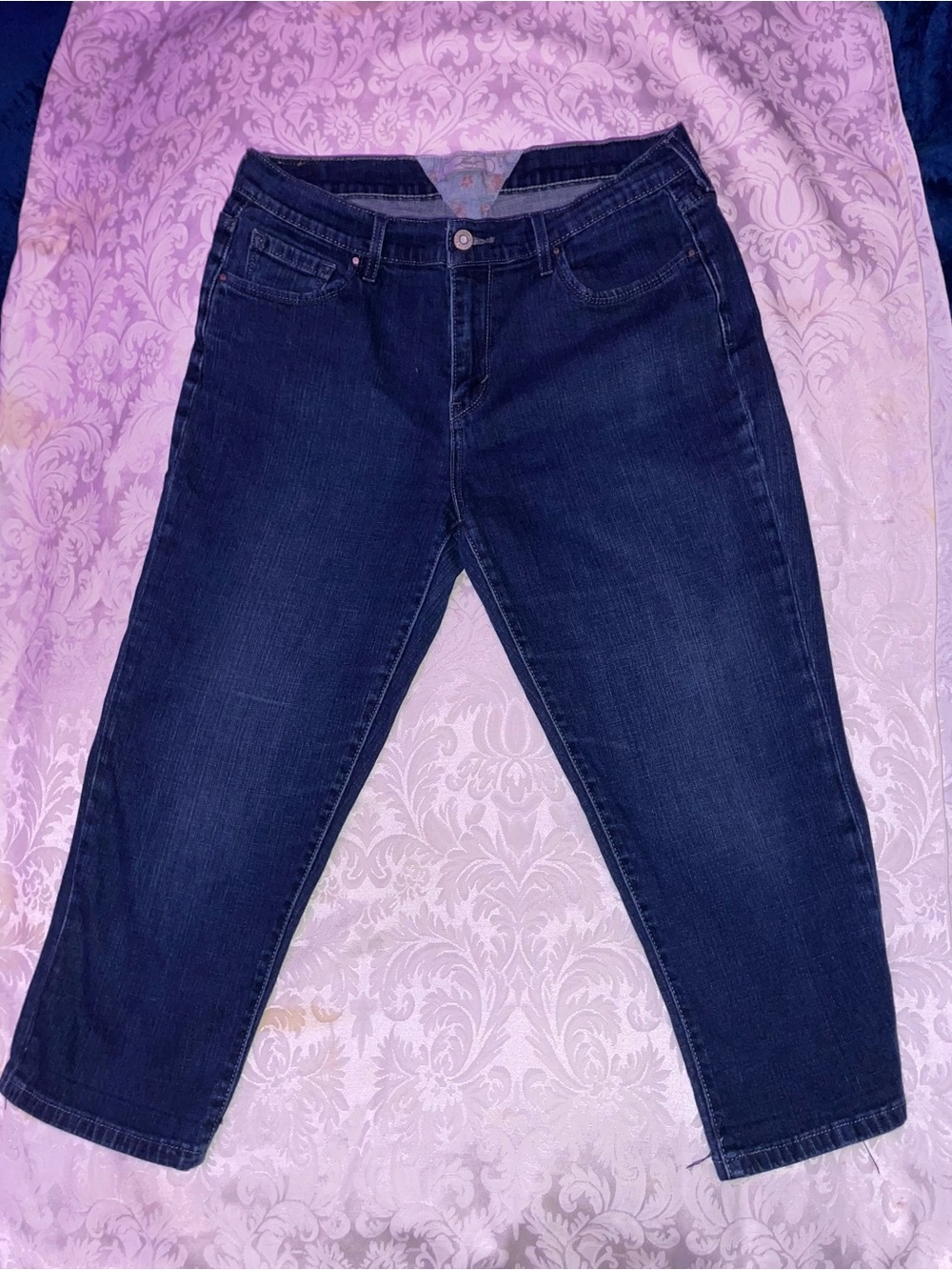Dark Blue Women's Capri Jeans